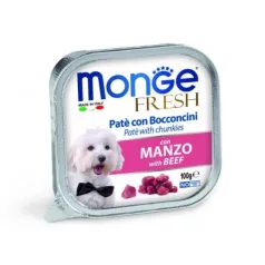 Monge Dog Fresh Paté & Chunkies cu vita 100g