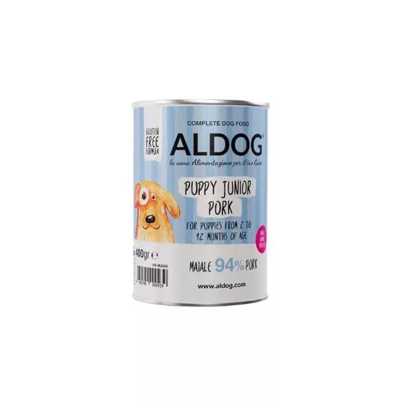 Aldog Wet Puppy-Junior Pork conservă 400 g