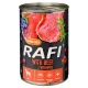 Rafi pate pentru câini cu vită, afine roșii și albastre, conservă