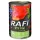 Rafi pate pentru câini cu vânat, afine roșii și albastre conservă