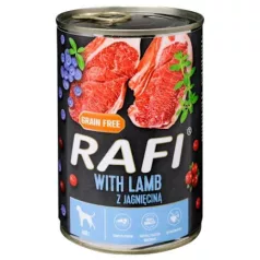   Rafi pate pentru câini cu miel, afine roșii și albastre, conservă