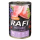 Rafi pate pentru câini cu iepure, afine roșii și albastre conservă