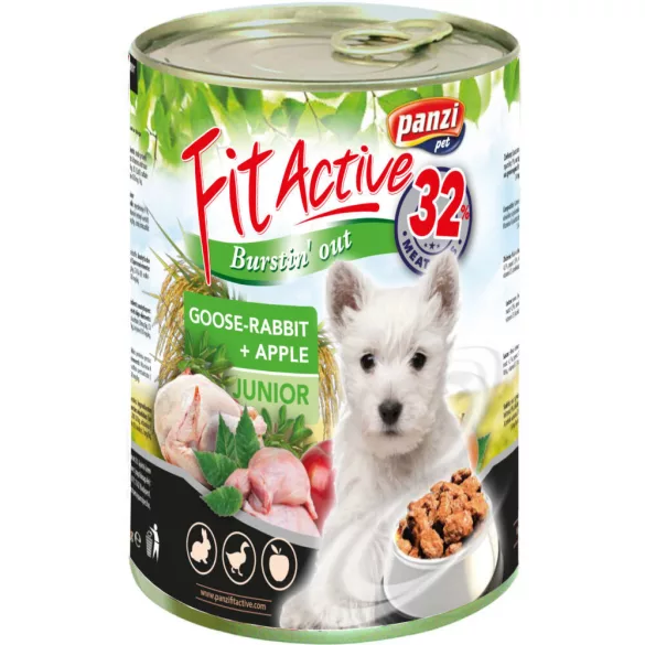 Panzi Fitactive Junior Dog Conservă cu gâscă și iepure 415gr