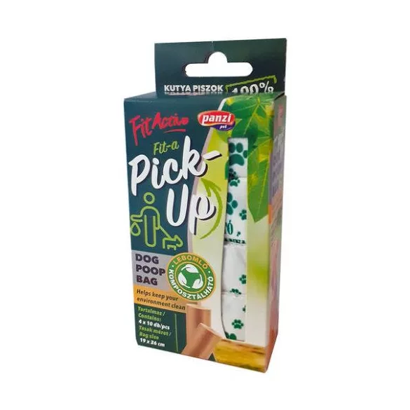 Panzi Fitactive Fit-a Pick-Up fecale pungă biodegradabil 4buc (4x10buc/role), 19x26cm