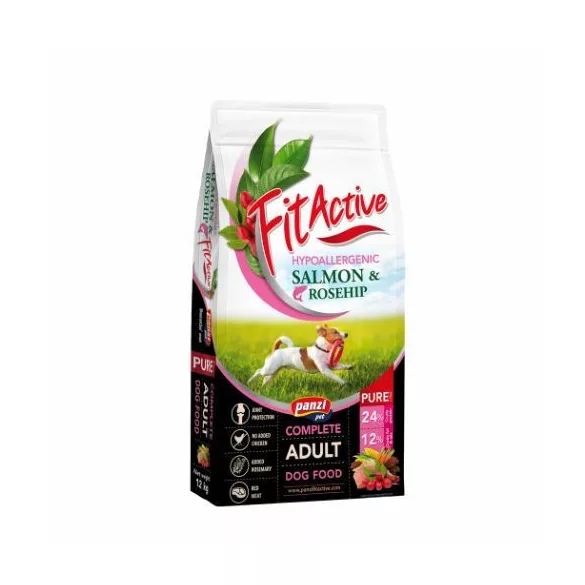 Panzi FitActive PURE Hypoallergenic Salmon Rosehip hrană uscată 12 kg