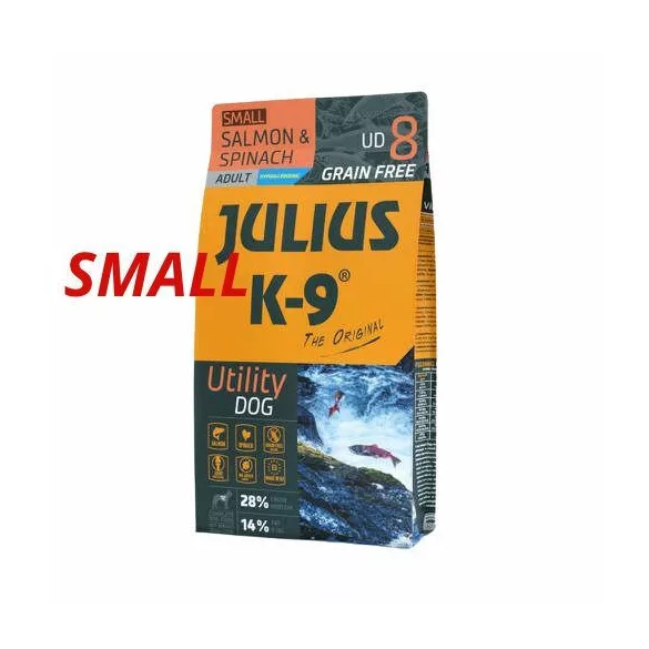 Julius-K9 GF Hypoallergenic Utility Dog Adult Small Salmon & Spinach 10 kg