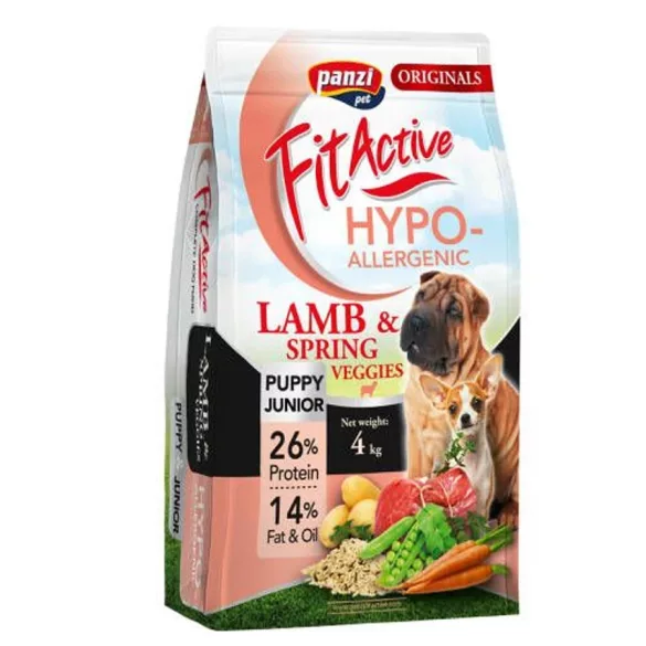 Hrană pentru câini Panzi FitActive Originals Puppy&Junior hipoalergenică Miel și legume 4kg