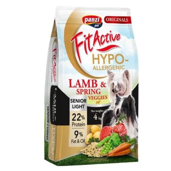 Panzi FitActive Originals Hrană pentru câini Senior/Light Hipoalergenic Miel și legume de primăvară 4kg