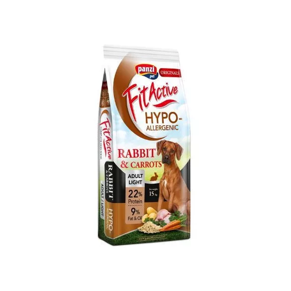 Panzi FitActive ORIGINALS Hipoalergenic Adult Light Iepure și Morcov 15kg
