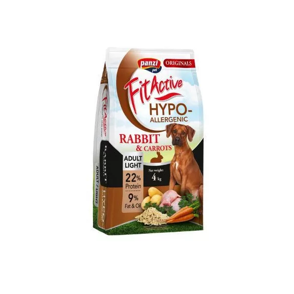 Panzi FitActive ORIGINALS Hipoalergenic Adult Light Iepure și Morcov 4kg