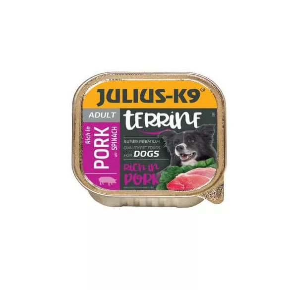Julius-K9 Dog Terrine Adult Pork&Spinach hrană umedă (pork, spinach) 150 g