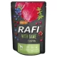 Rafi pastă pentru câini cu carne de vânat, afine roșii și albastre plic 300g