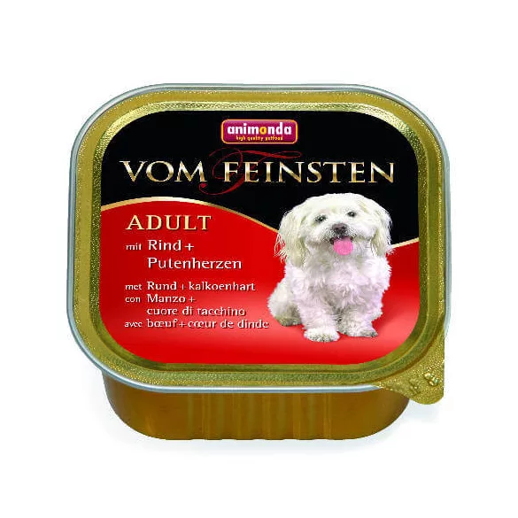 Animonda Vom Feinsten Adult (beef, turkey heart) Adult câini pentru 150 g