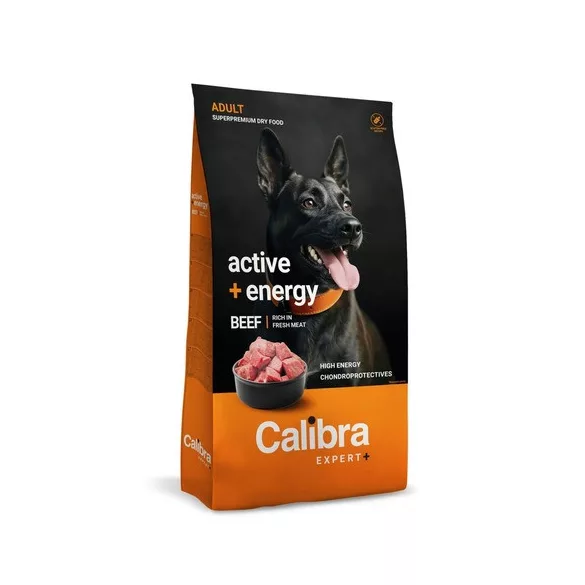 Calibra Dog EXPERT+ Adult Active & Energy Beef hrană pentru câini 12 kg