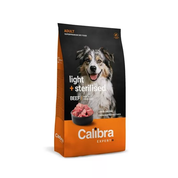 Calibra Dog EXPERT+ Adult Light & Sterilised Beef hrană pentru câini 12 kg