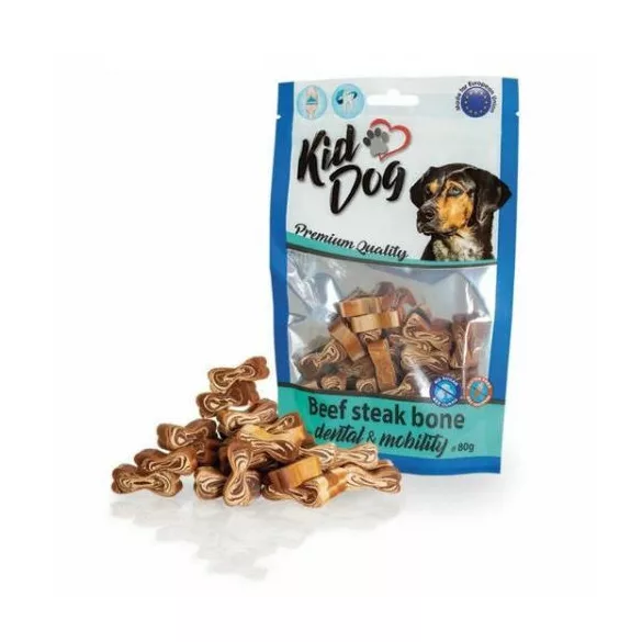 KidDog Beef Steak Bone Dental &Mobility Treats 80g