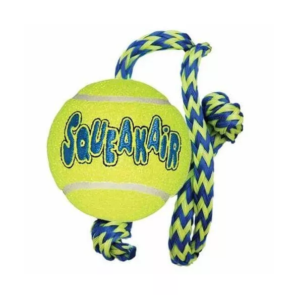Kong Game Squeaker Kong Game Squeaker minge de tenis cu frânghie