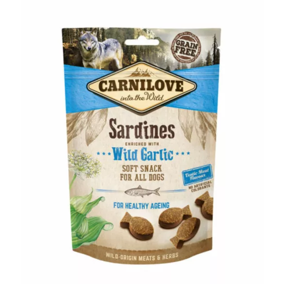 Carnilove Dog Semi Moist Snack pentru câini Sardine cu usturoi 200 g