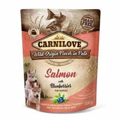 Carnilove Dog Puppy Pouch Paté - somon cu afine 300 g