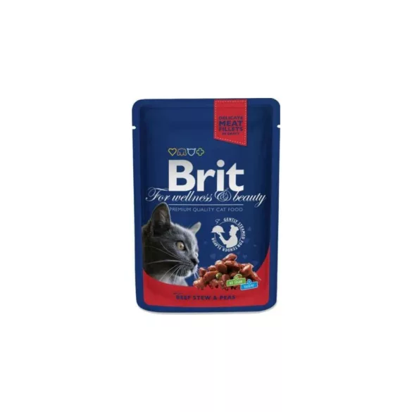 Brit Premium Cat Pouches with Beef Stew & Pea 12x100 g
