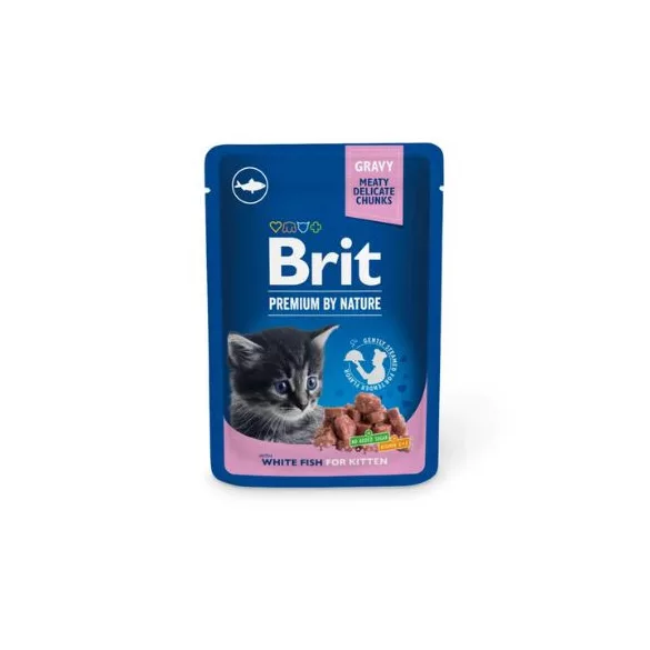 Brit Premium Cat Pouches White Fish for Kitten 4x100g