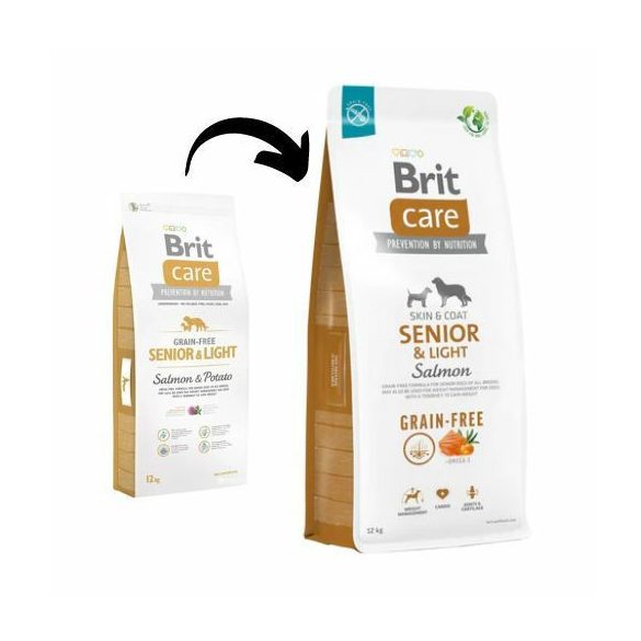 Hrană pentru câini Brit Care Grain-free Senior & Light Salmon & Potato 2x12 kg