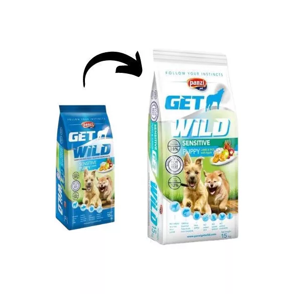 Panzi GetWild Puppy Sensitive Lamb - Miel 2x15 kg