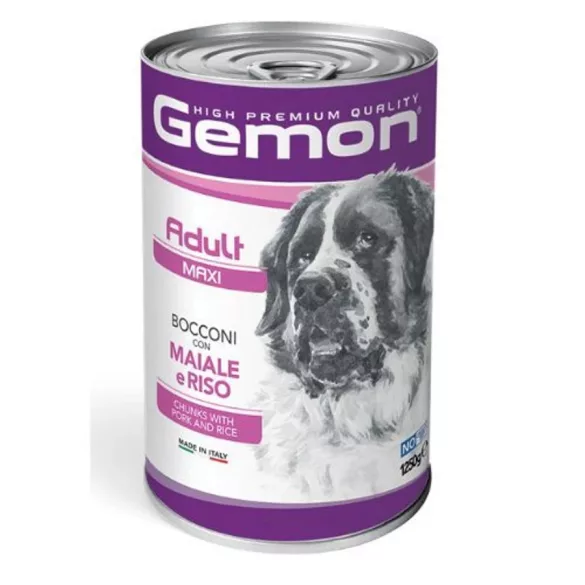 Gemon Dog Adult Maxi Conservă pentru Câini Adulți de Talie Mare cu Carne de Porc