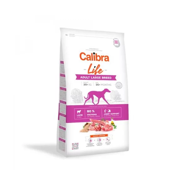 Calibra Dog Life Adult Large Breed Lamb hrană pentru câini 12+2,5 kg cadou