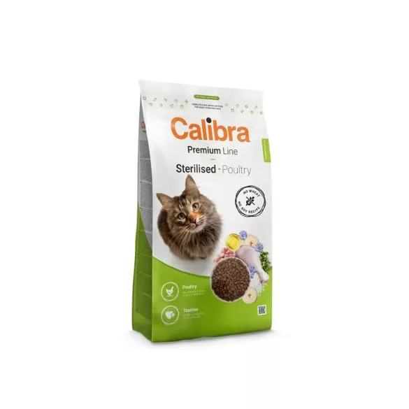Calibra Cat Premium Line Sterilised Poultry hrană pentru pisici 10+2 kg cadou
