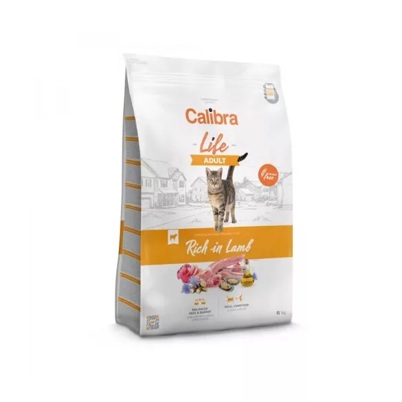 Calibra Cat Life Adult Lamb hrană pentru pisici 6+1,5 kg cadou