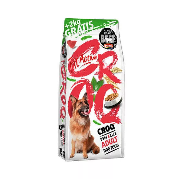 Panzi FitActive CROQ Premium Beef & Rice 2x 15+2kg 
