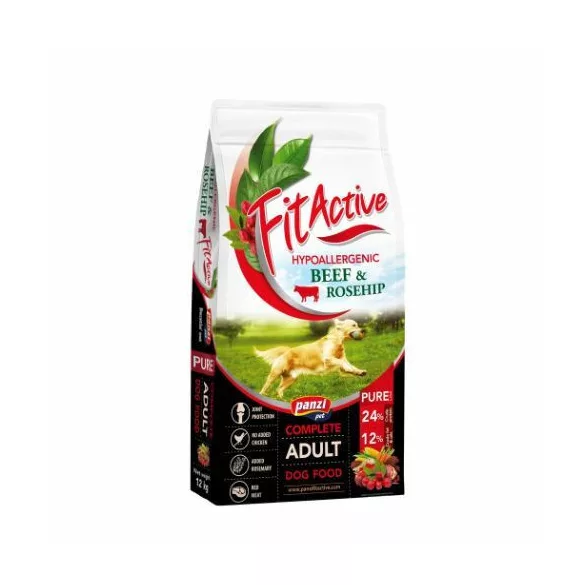 Panzi FitActive PURE Hypoallergenic Beef - Rosehip hrană uscată 2x12kg