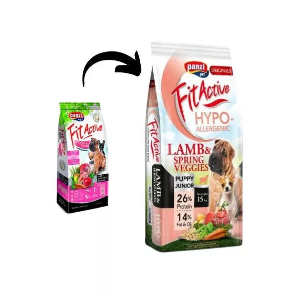 Panzi FitActive ORIGINALS Puppy & Junior hipoalergenic miel și legume de primăvară 2x15 kg