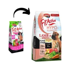   Panzi FitActive ORIGINALS Puppy & Junior hipoalergenic miel și legume de primăvară 4kg