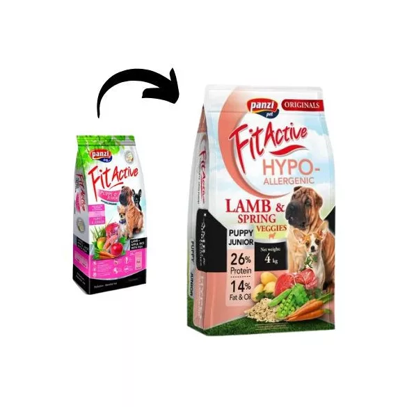 Panzi FitActive ORIGINALS Puppy & Junior hipoalergenic miel și legume de primăvară 4kg