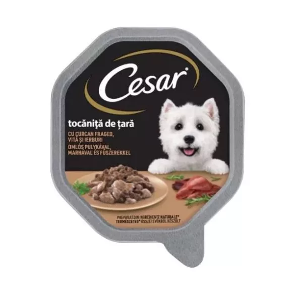Cesar Tăviță hrană pentru câini 14x150 g turkey-beef
