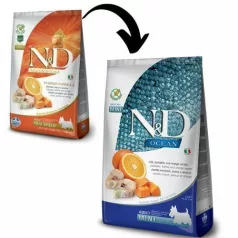   N&D Dog Grain Free cod cu dovleac portocaliu hrană pentru câini adulți mini 800g