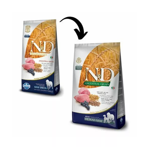 N&D Low Grain Dog Lamb & blueberry hrană pentru câini adulți de talie medie