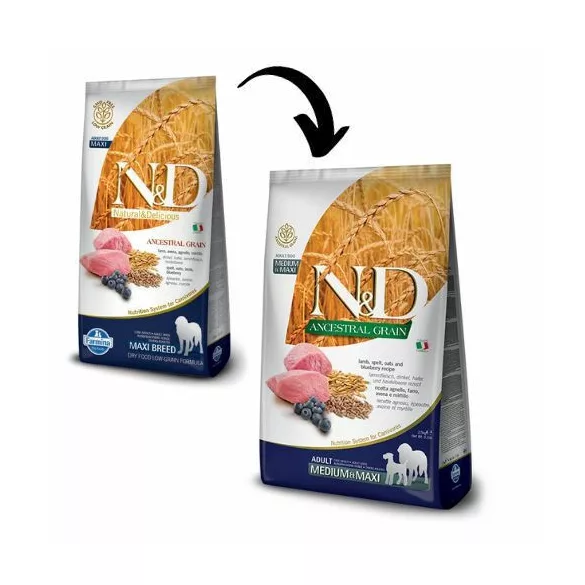 N&D Low Grain Dog Lamb & blueberry hrană pentru câini adulți maxi pentru câini adulți