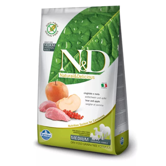 N&D Grain Free mistreț & măr pentru câini adulți de talie medie 12kg 