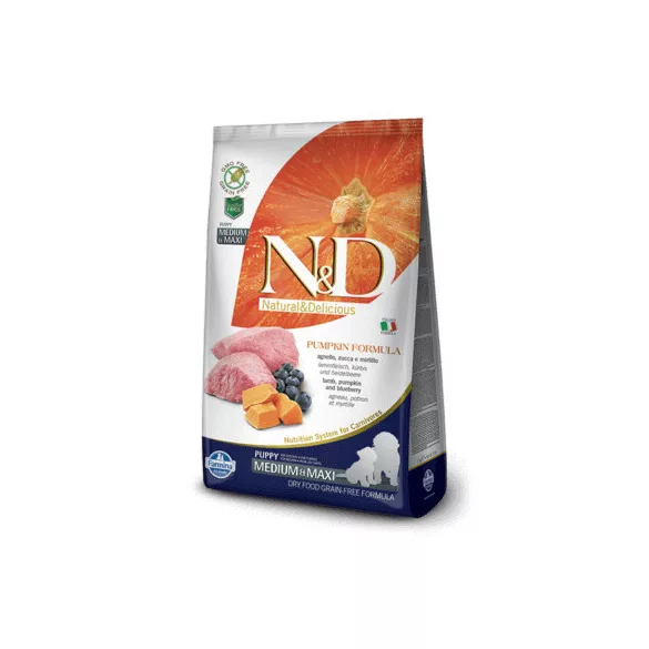 N&D Dog Grain Free miel și afine cu dovleac pentru cățelușii de talie medie/maxi 2x 12kg 