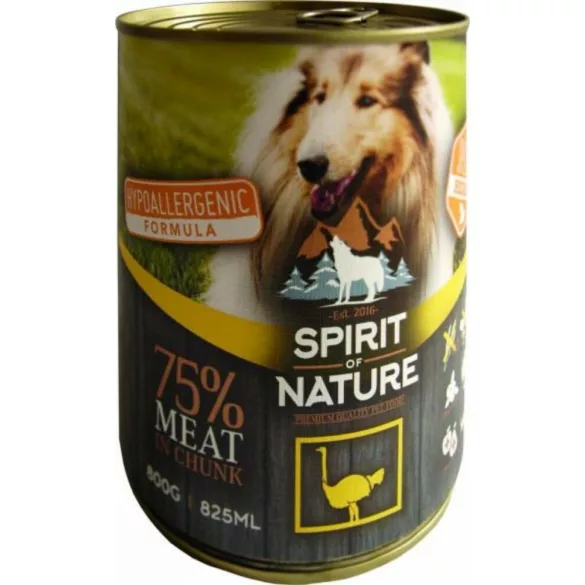 Spirit of Nature Conservă pentru câini cu struț 24x800g