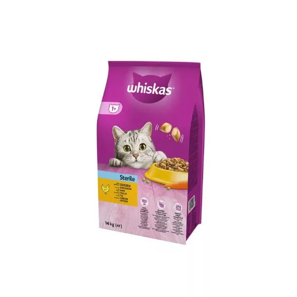 Whiskas hrană uscată pentru pisici Sterile pui Sterile 14kg