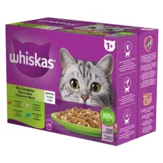 Whiskas Dips 12pachet Fish-Meat Mix Assortiment 12x85gr