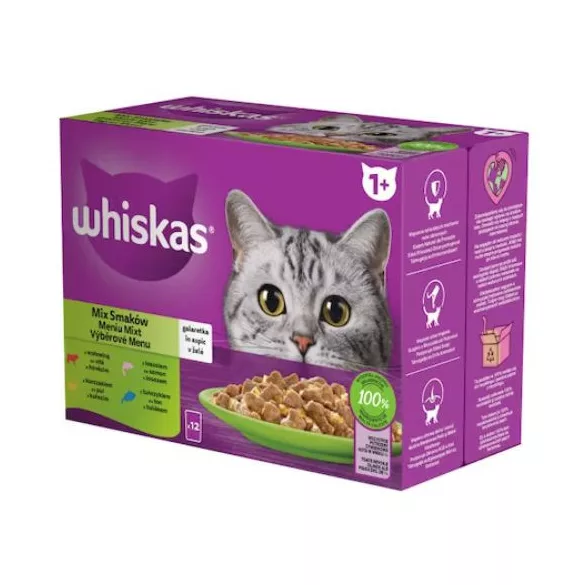 Whiskas Dips 12pachet Fish-Meat Mix Assortiment 12x85gr