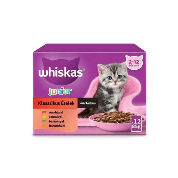 WHISKAS alutasakos Junior Krémes válogatás 12x85g