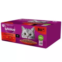   WHISKAS șervețel 80-pachet de 80 de bucăți Selecție clasică 80*85g