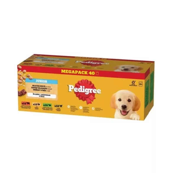 Pedigree plic Junior Mix 40x100 g umed hrană pentru câini