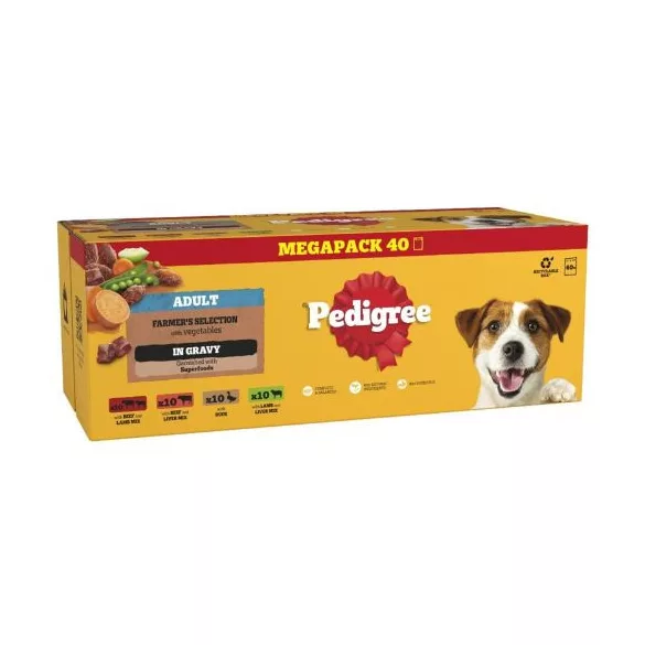 Pedigree Megapack plic Adult Mix 40x100 g umed hrană pentru câini selecție